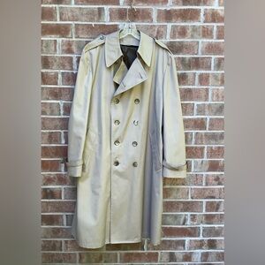Men’s London Fog Double Breasted Zip Out Lining Trench Coat Top Coat